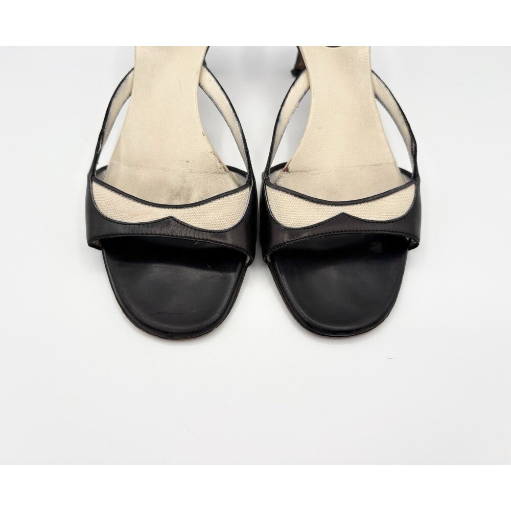 Gucci Black Leather & Canvas Kitten Heels Vintage Y2K Size EU 35.5 - Picture 6 of 13